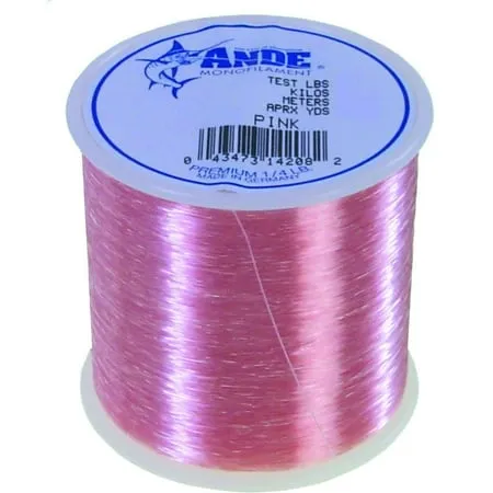 Ande A14-20P Premium Monofilament Fishing Line 1/4 lb Spool 20 lb 600 Yards Pink