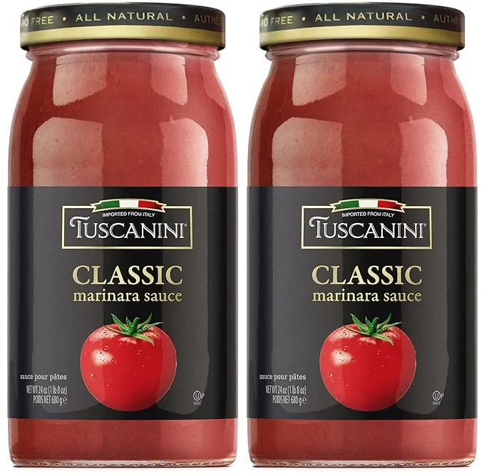 Tuscanini Classic Marinara Sauce 24.3oz (2 Pack) | Low Carb | Imported from Italy for that Authentic Italian Dinner Taste | Kosher