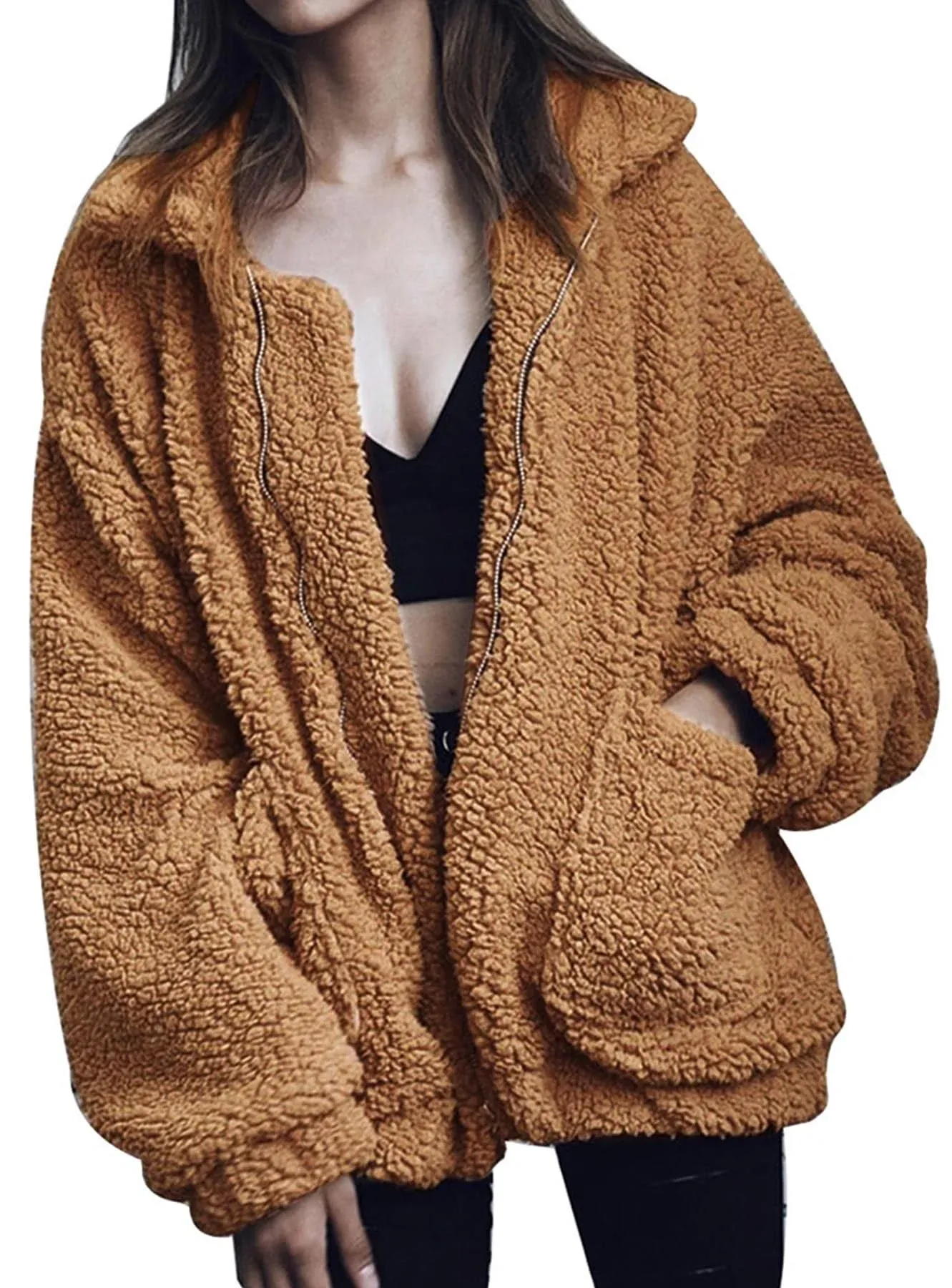 Women Casual Long sleeve Plush Coats