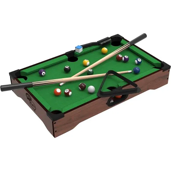 Hey! Play! Mini Tabletop Pool Table Lightweight Construction Stick Chalk 20 in L