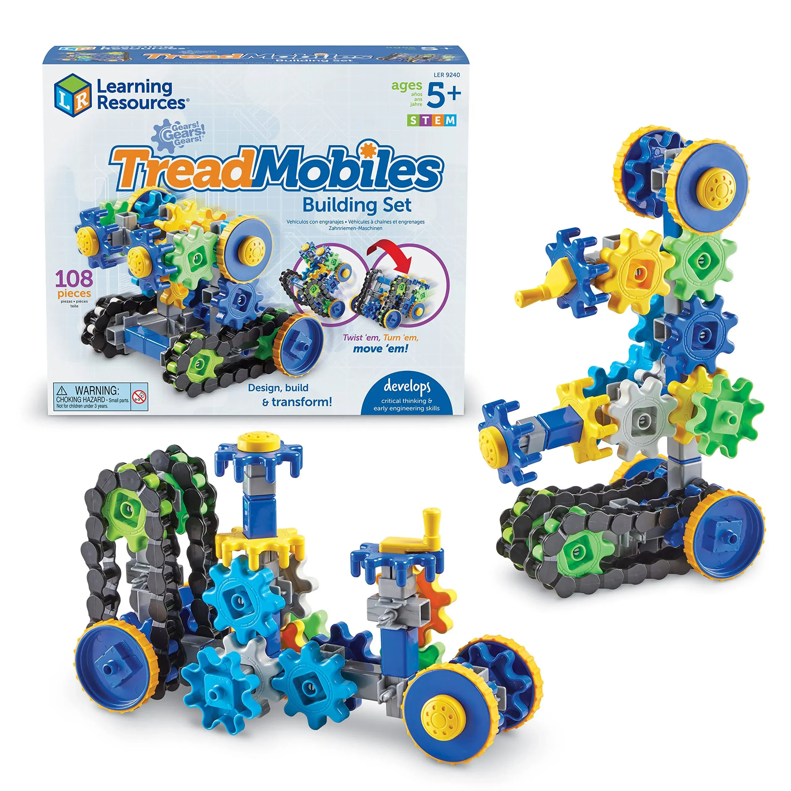 Learning Resources Gears! Gears! Gears! Treadmobiles Building Set