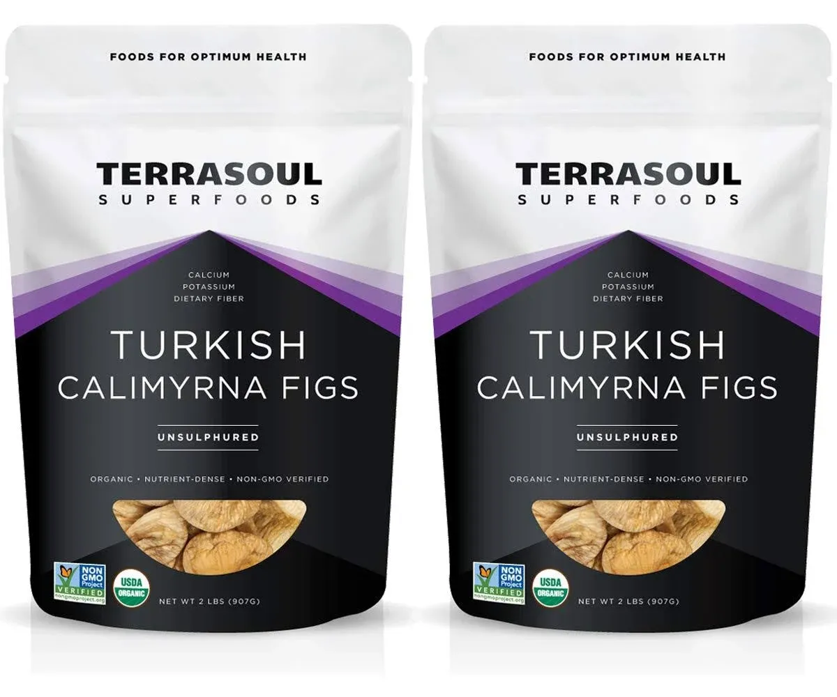 Terrasoul Superfoods Organic Smyrna Turkish Figs, 2 Lbs - No Added Sugar | Unsulphured | Perfectly Dried