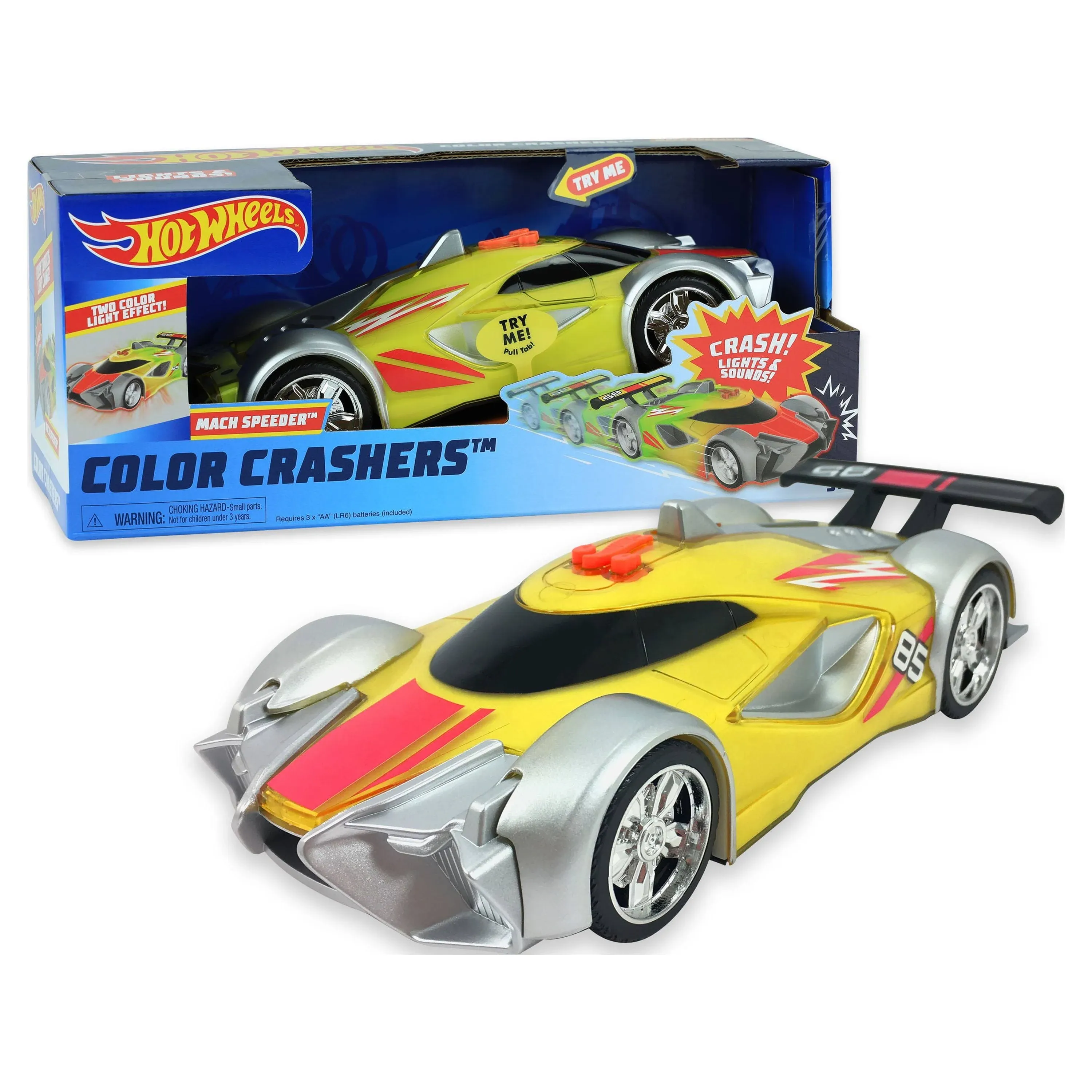 Hot Wheels Color Crashers, Mach Speeder, Kids Toys for Ages 3 Up by Just PlayHot Wheels Color Crashers, Mach Speeder, Kids Toys for Ages 3 Up by Just Play