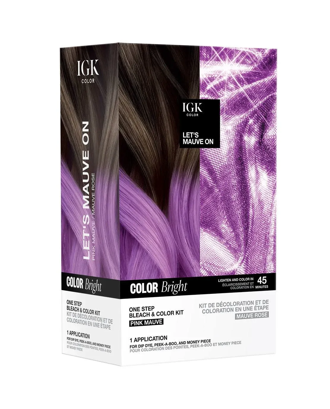 IGK Color Bright One Step Bleach & Color Kit Let's Mauve On