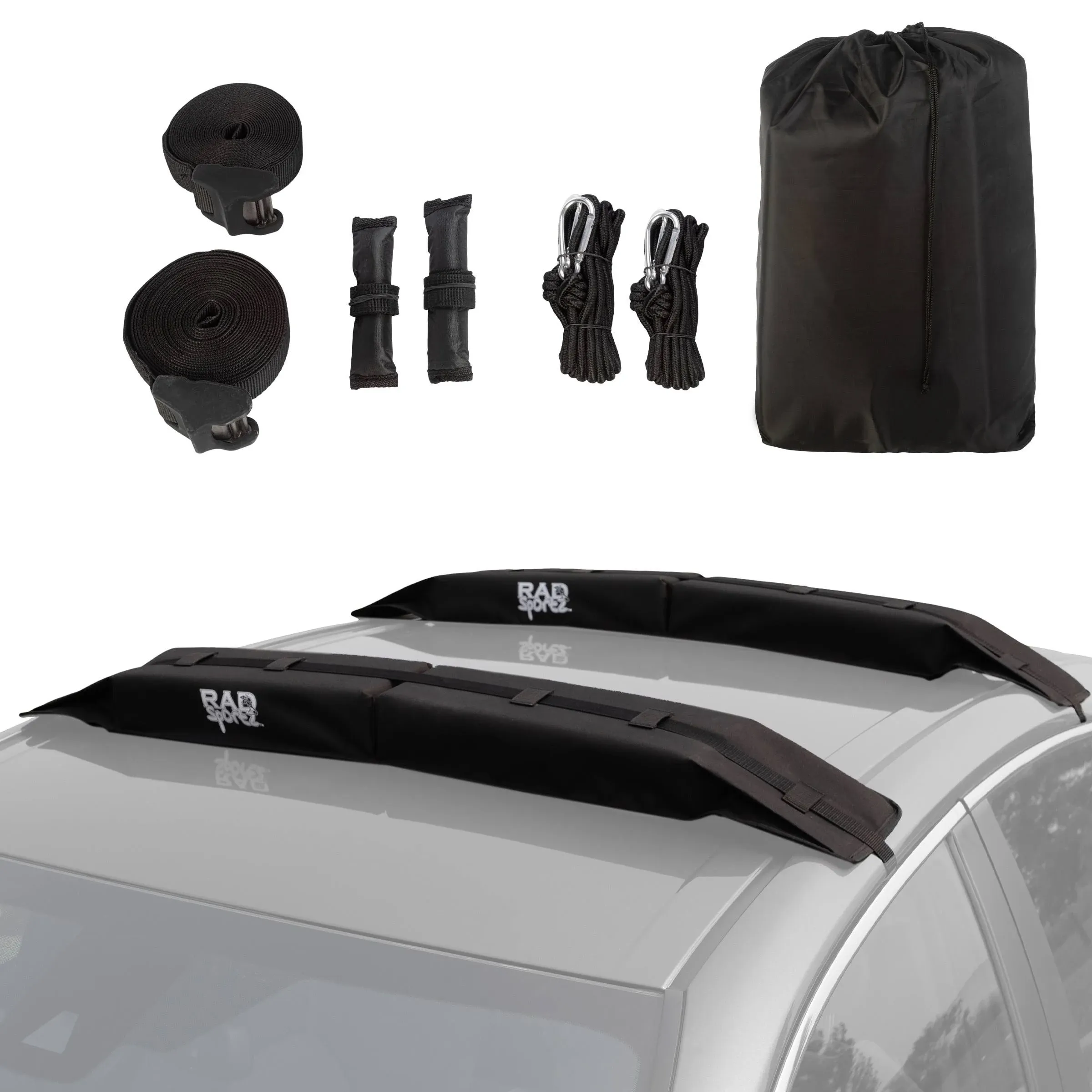 RAD Sportz Universal Canoe, Surfboard, or Kayak Roof Rack Pads and Straps