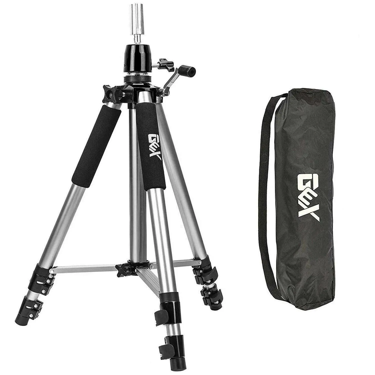 GEX Heavy Duty Canvas Block Head Tripod Cosmetology Training Doll Head Stand ...