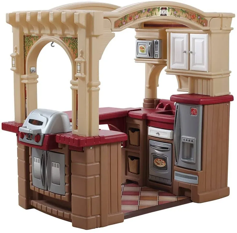 Step2 Grand Walk-In Kitchen & Grill | Large Kids Kitchen Playset Toy