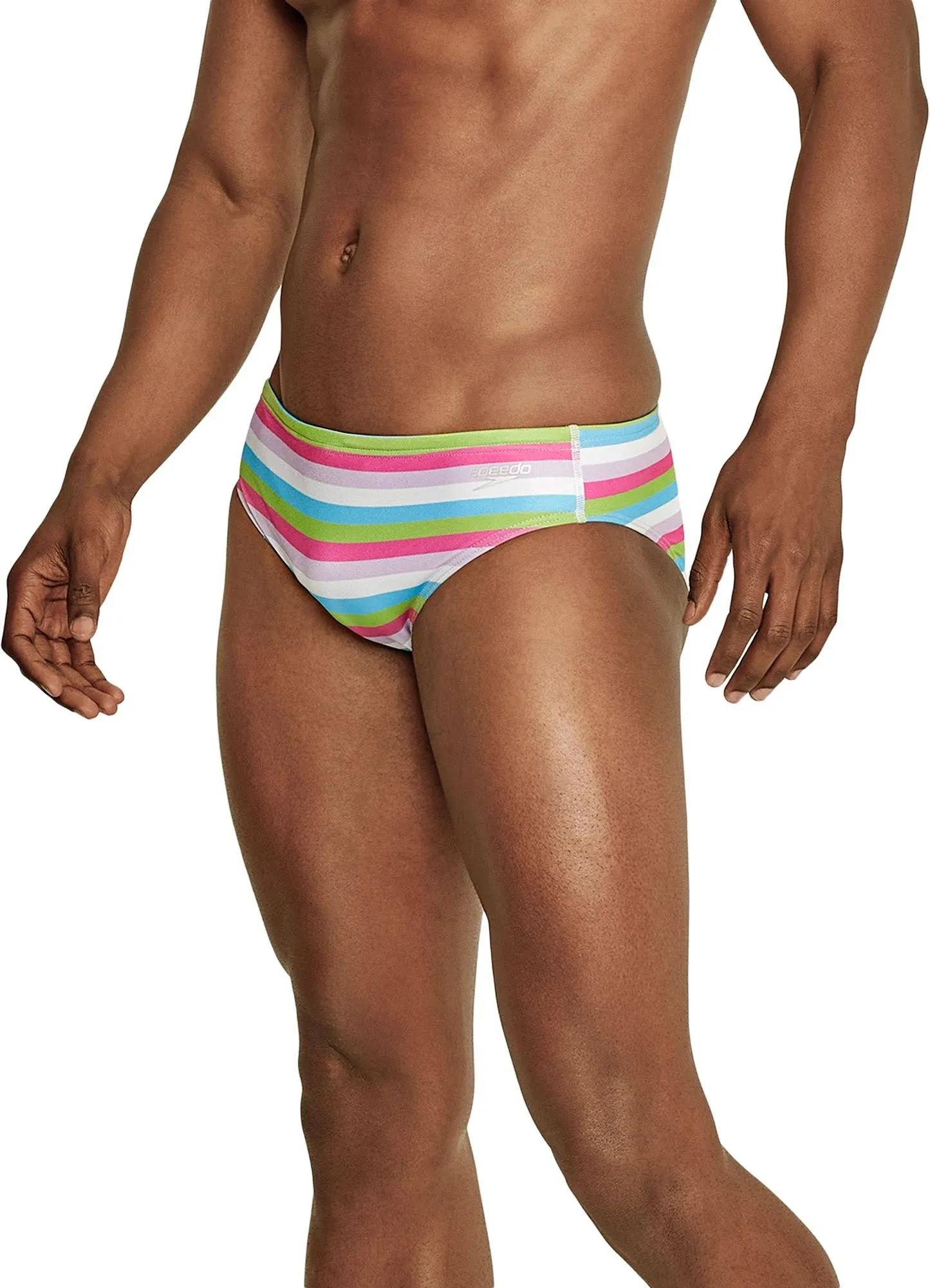 NWT Speedo Vibe Swim brief - multicolor stripes size 36 on tag