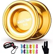 Yoyo magicyoyo N6 Yoyo magistrado profesiona de aleación dorado con bolsa + 5 Cuerdas + Guante de regalo