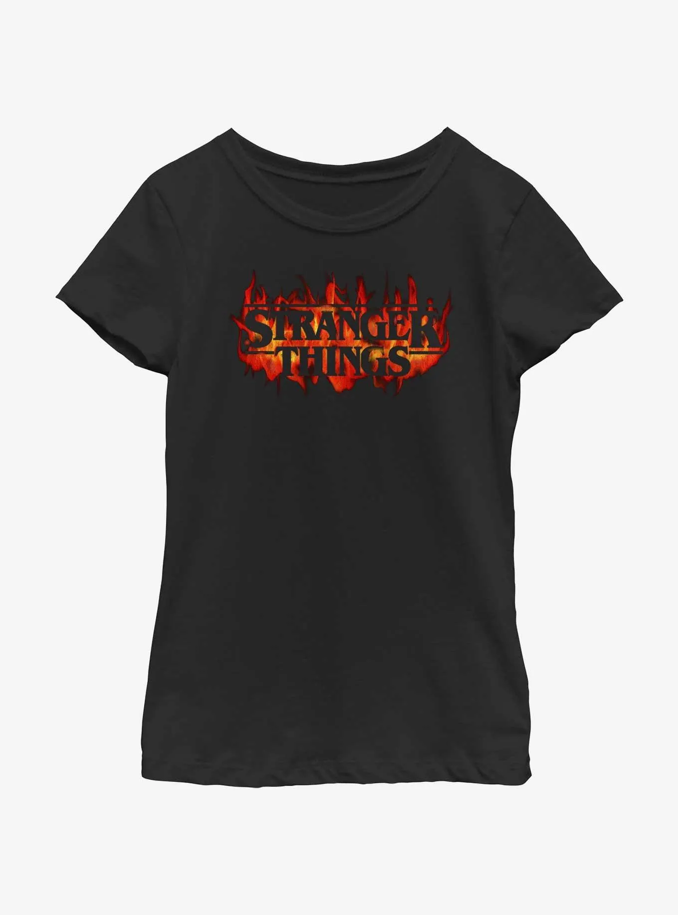 Stranger Things Fire Logo Youth Girls T-Shirt | BoxLunch