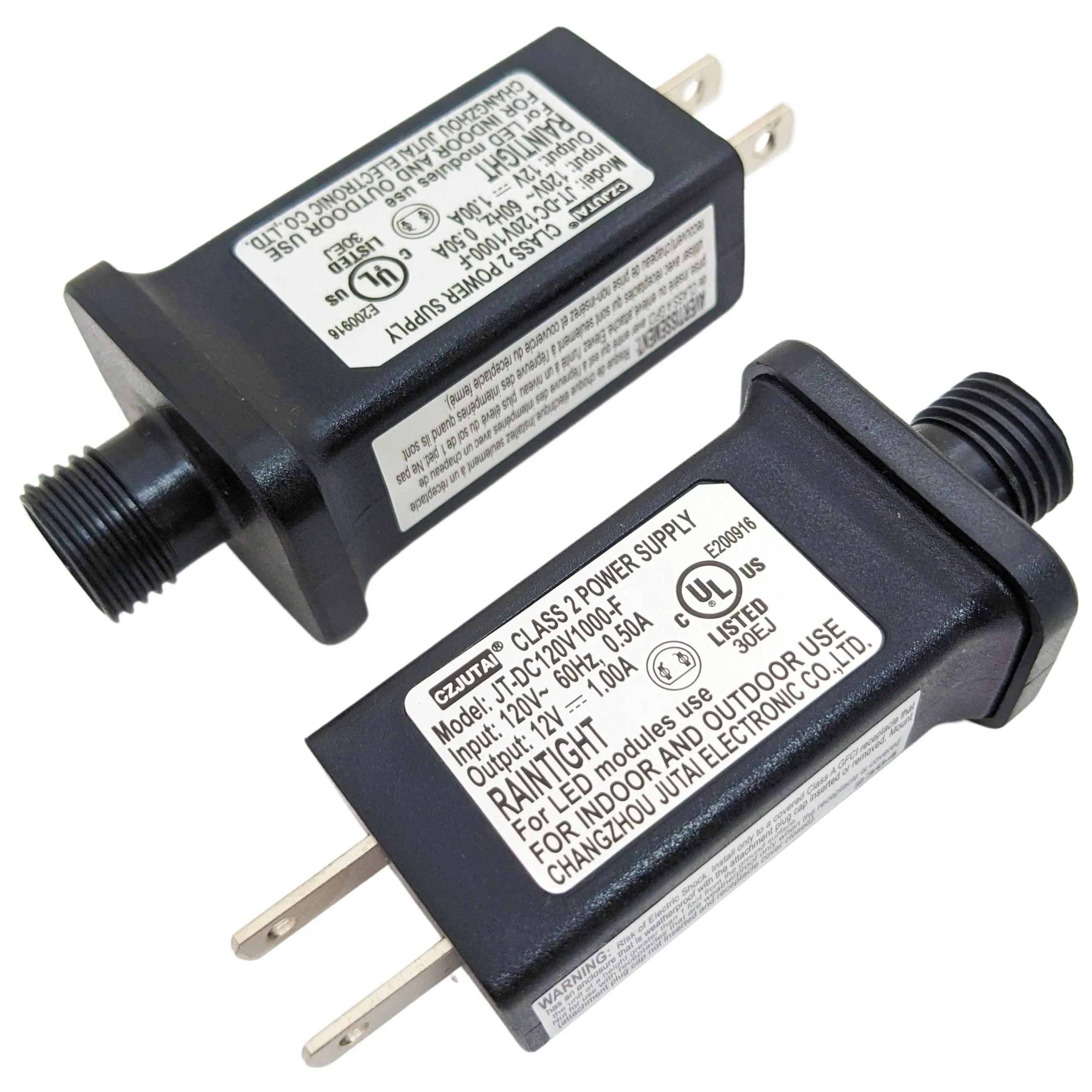 2 Pack Raintight 12V 1A LED Transformer