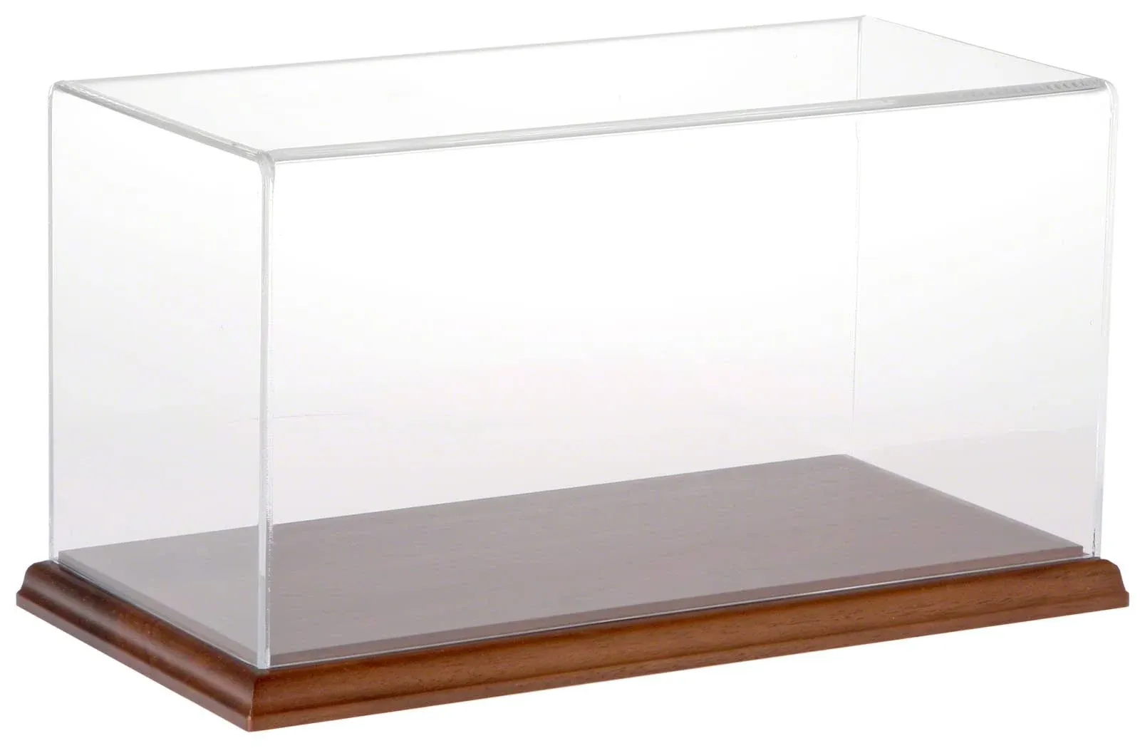 Plymor Brand Clear Acrylic Display Case with Hardwood Base, 12" W x 6" D x 6" H