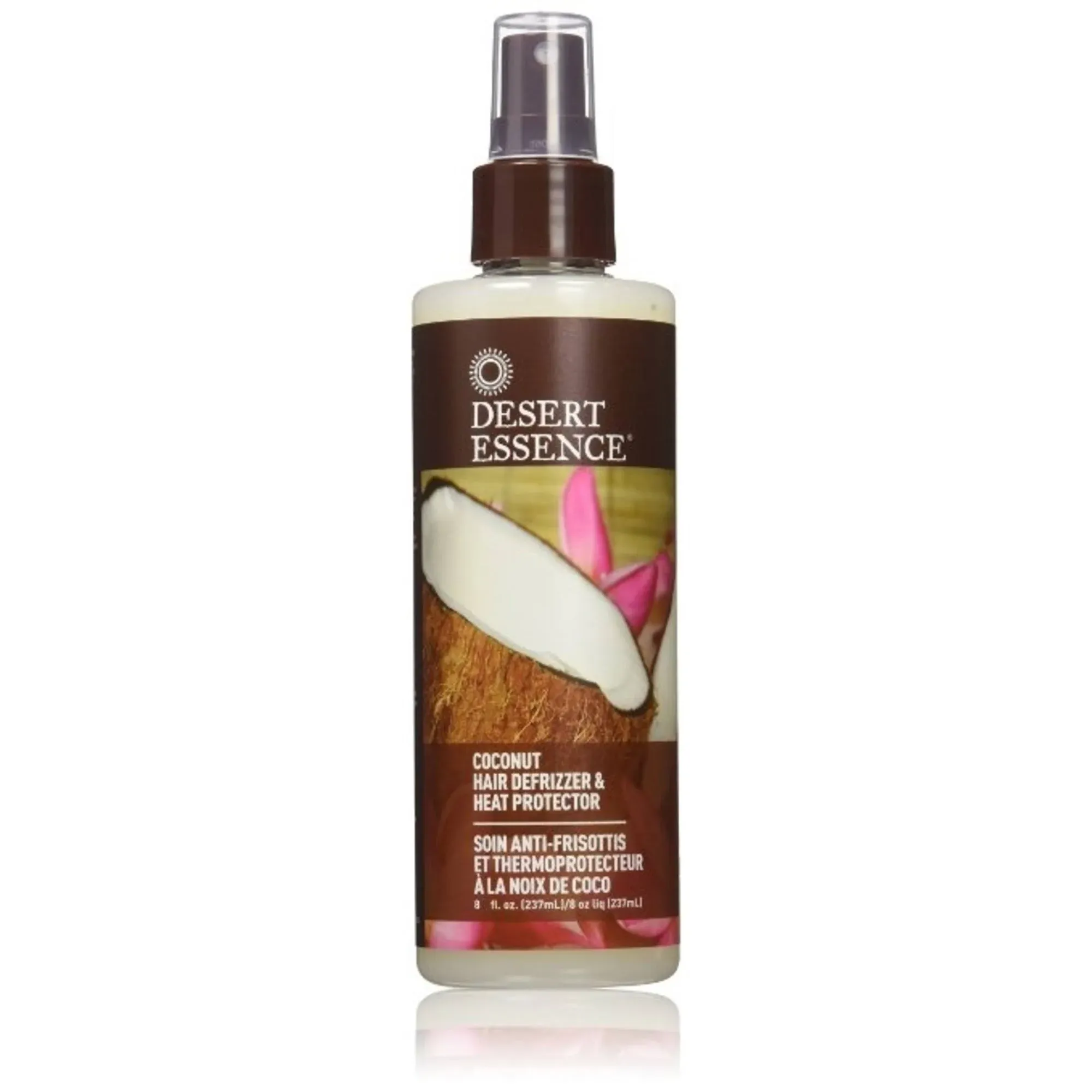 Desert Essence Hair Defrizzer & Heat Protector, Coconut - 8 fl oz