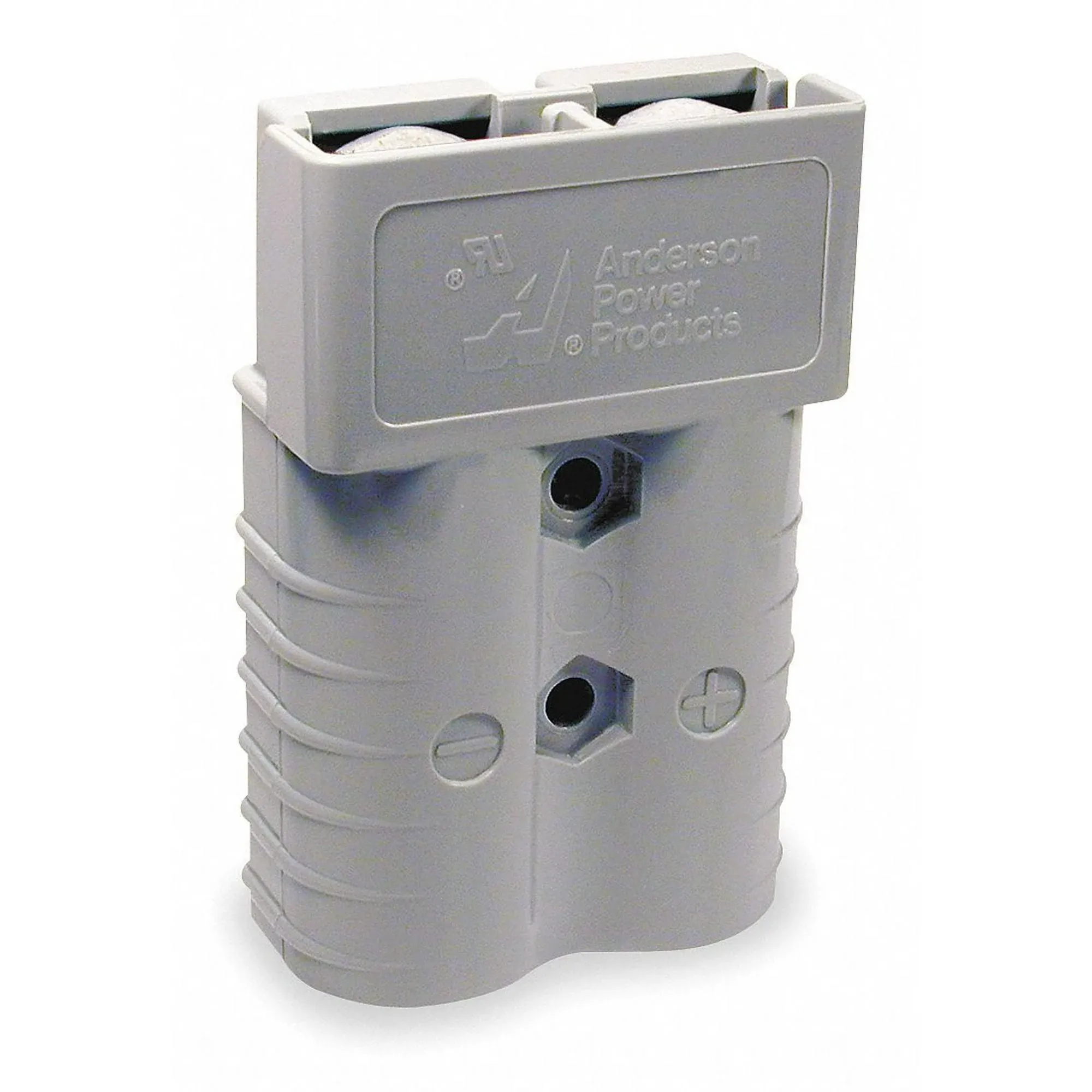 ANDERSON POWER PRODUCTS Power Connector: Two Pole, Gray, 1/0 ga, 10,000, 0.437 in Max Wire Dia