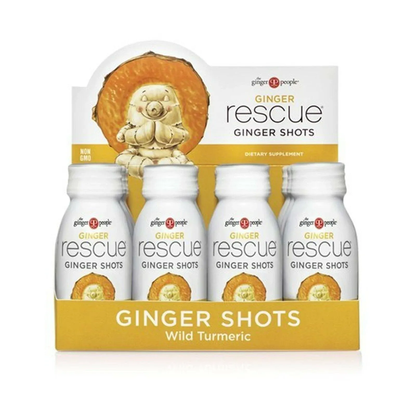 Ginger Rescue Shots by The Ginger People – Immunity Boosting, Caffeine Free Energy, Digestive Heath, Wild Turmeric Flavor, 2 Fl Oz (Pack of 12)