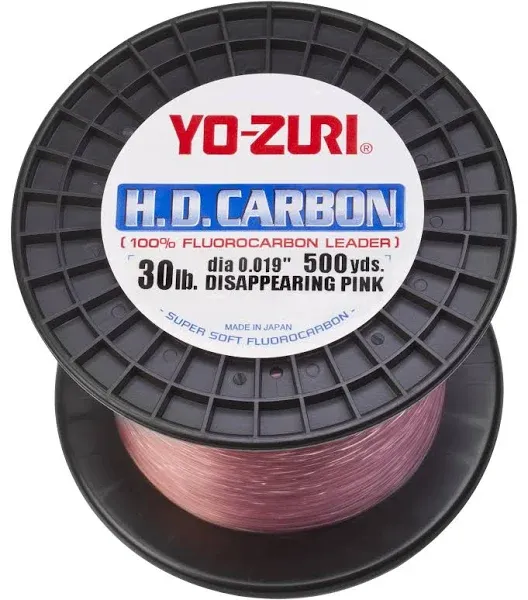 Yo-Zuri HD Carbon 100% Fluorocarbon Leader (20-60lb, 500yd, Disappearing Pink)