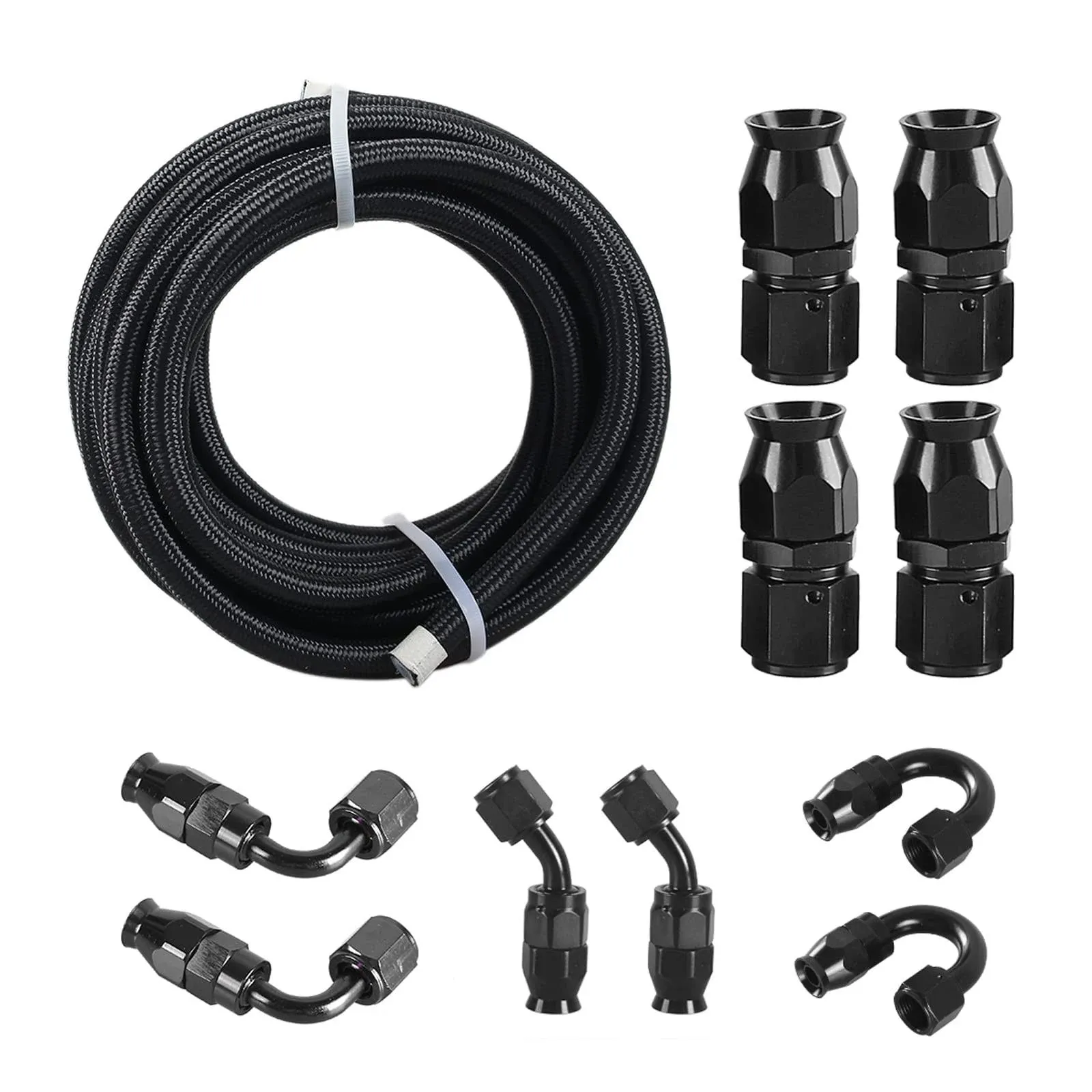 8an 1/2 Ptfe E85 Hose Braided Fuel Line Fitting Kit 20ft Transmission Oil Cooler