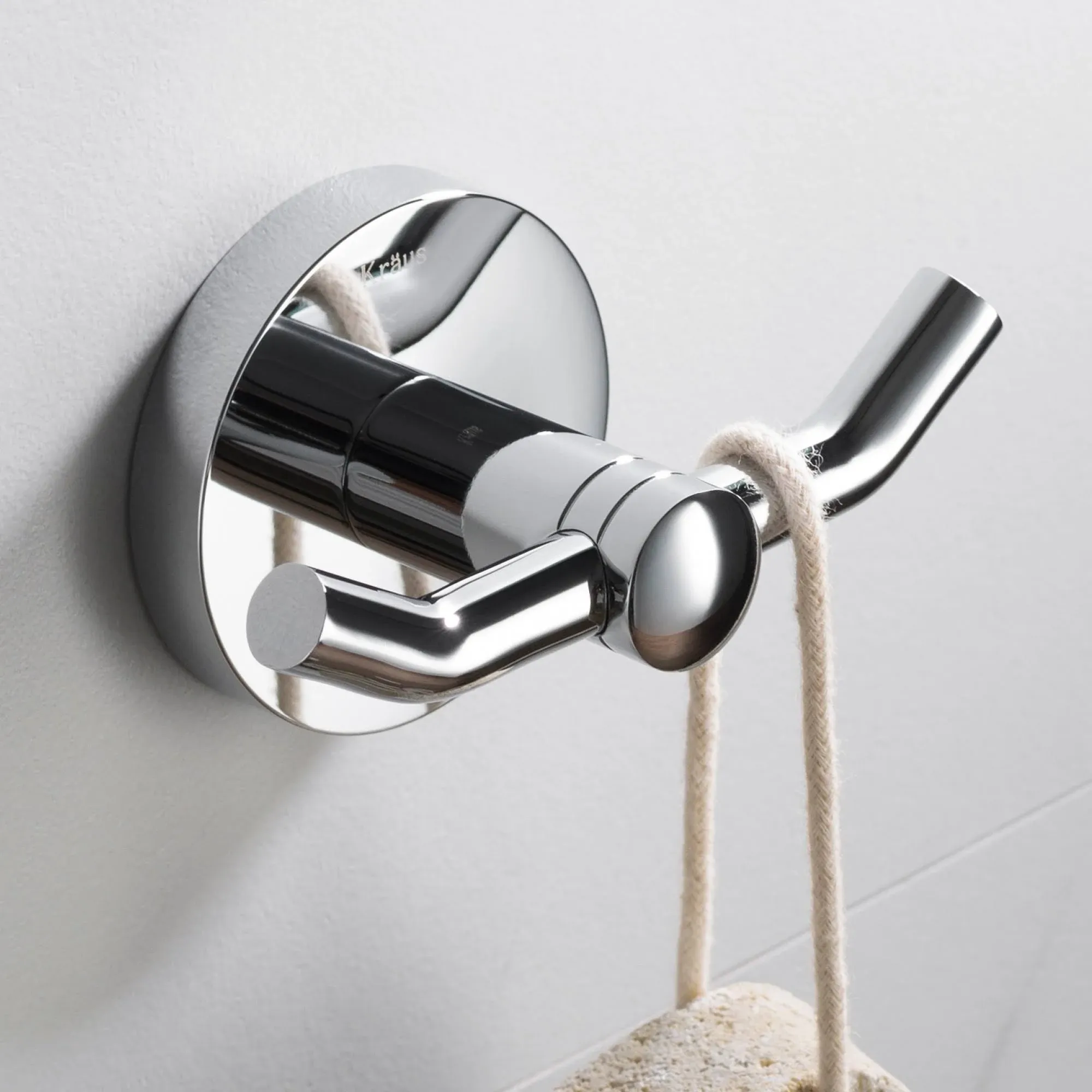 Kraus Elie Bathroom Robe and Towel Double Hook - Brushed Gold