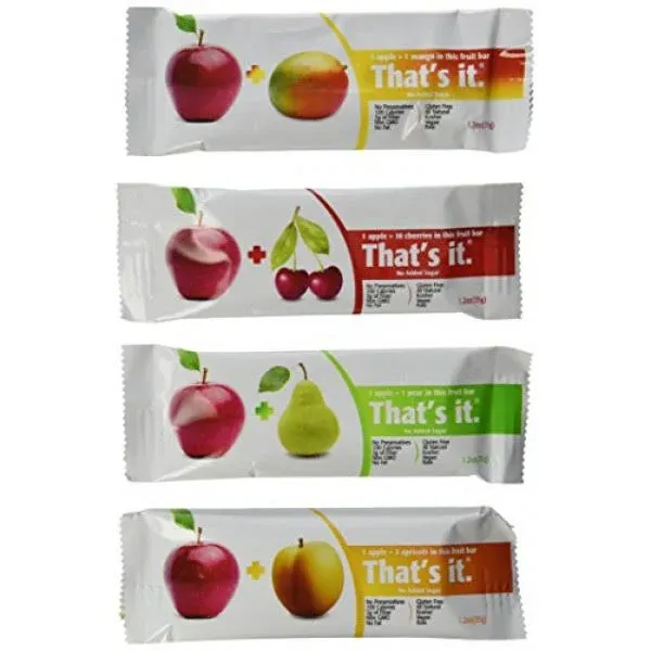 That's It Natural Fruit Bars Variety Pack, Apple+Mango, Apple+Pear, Apple+Cherry