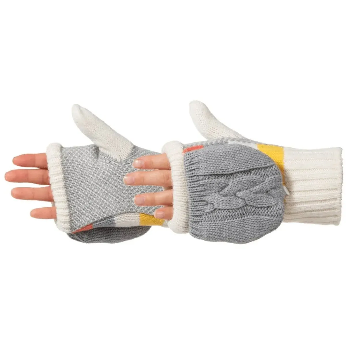 Manzella Striped Knit Convertible Glove - Women's Ivory One Size