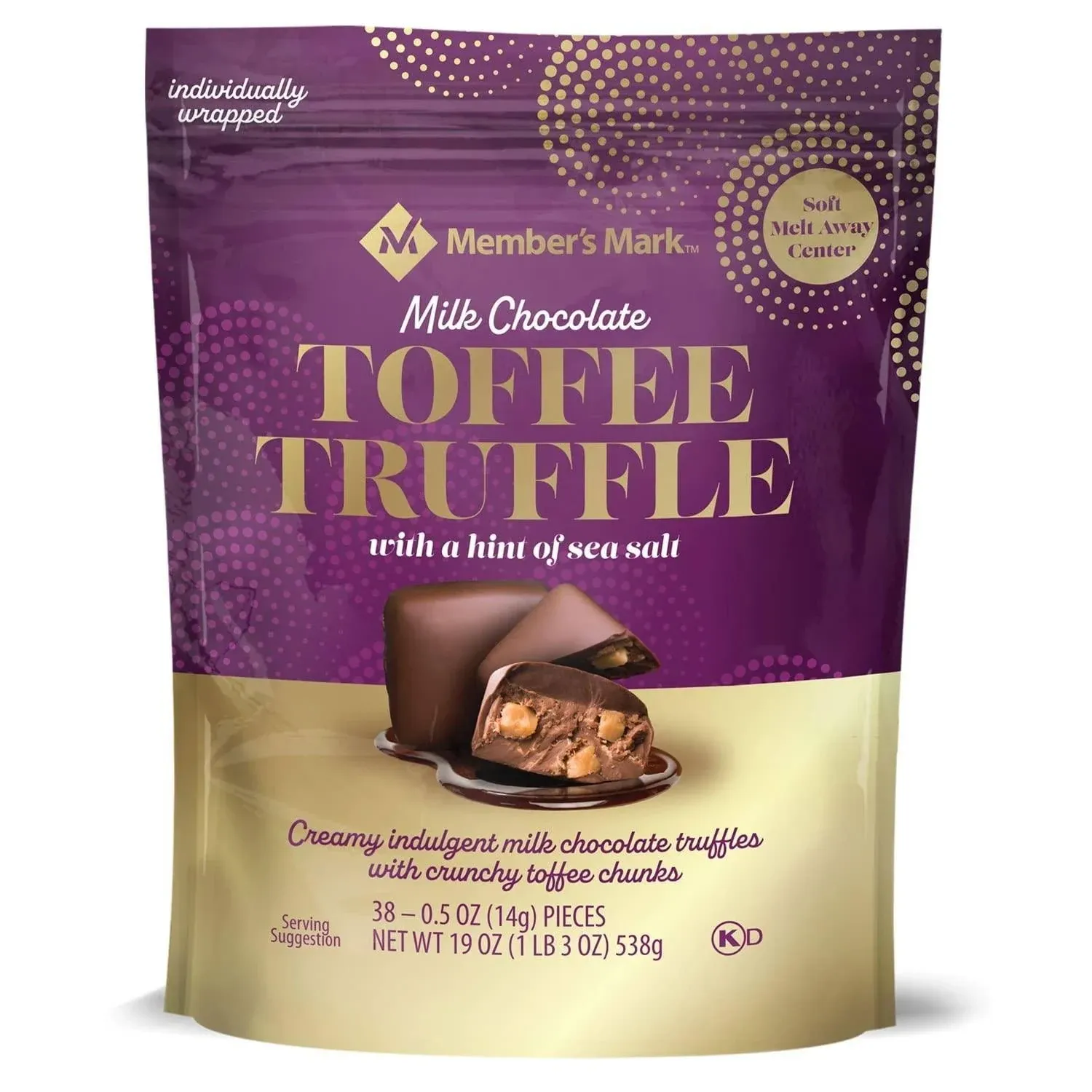 Member's Mark Milk Chocolate Toffee Truffle with Sea Salt, 19 oz.