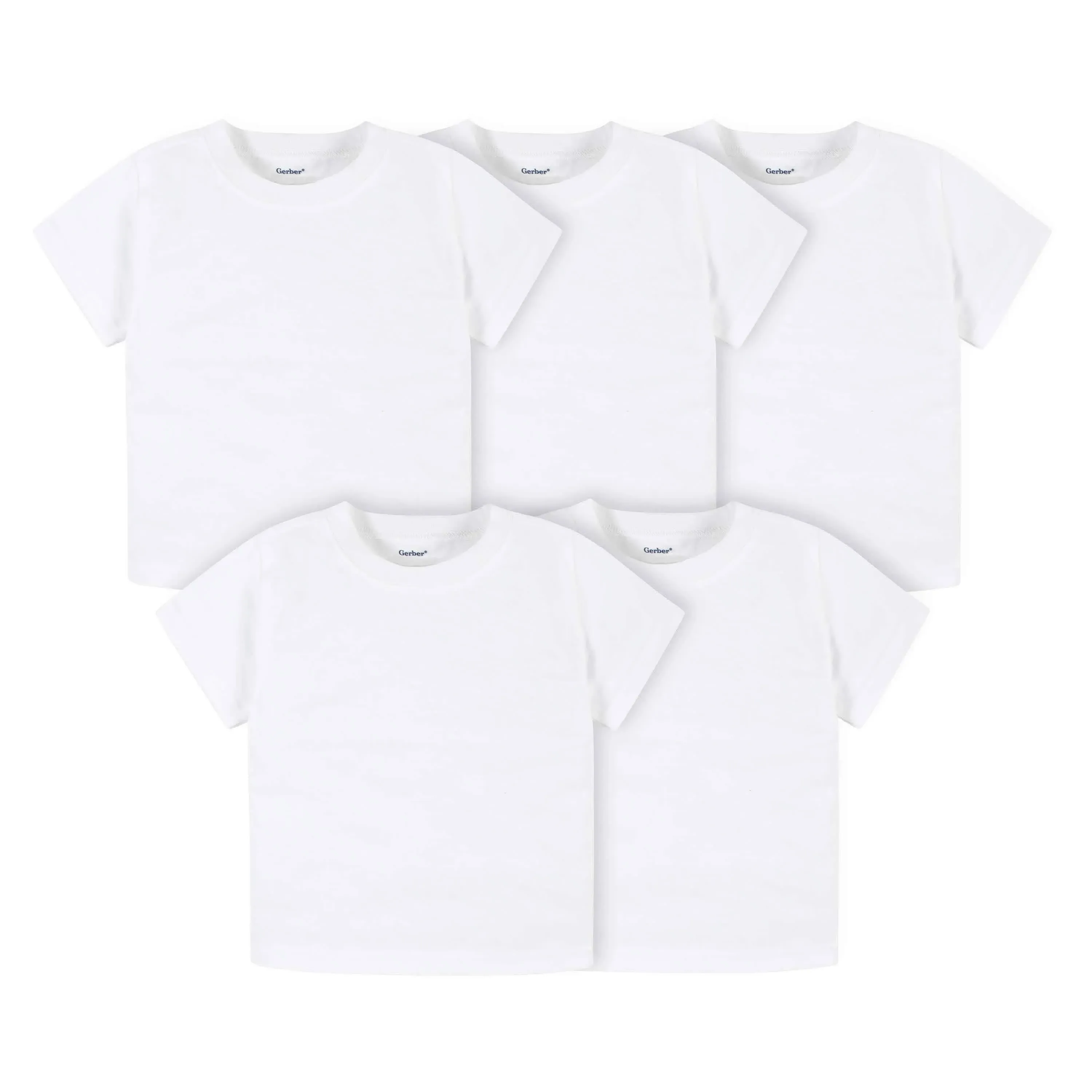 Gerber Baby & Toddler Unisex 5-Pack Solid Short Sleeve Tee, Infant Unisex, Size ...