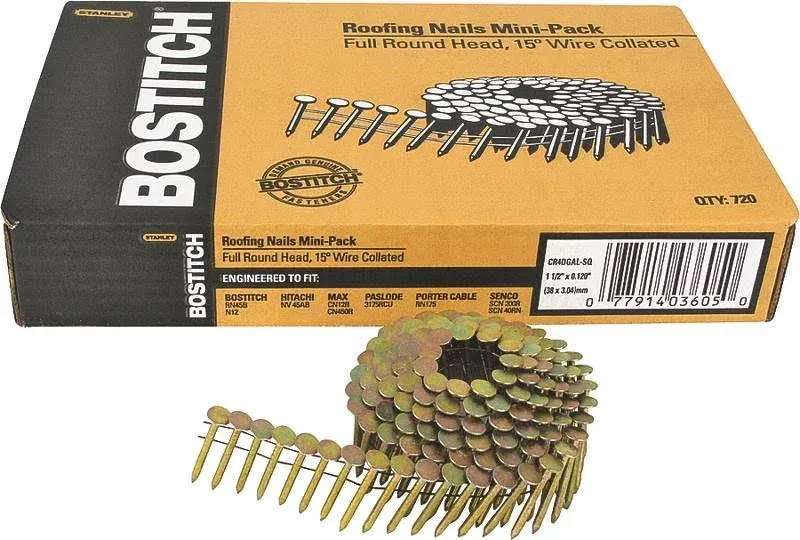 Bostitch Cr4Dgal Roofing Nail, 1-1/2 In,Pk7200