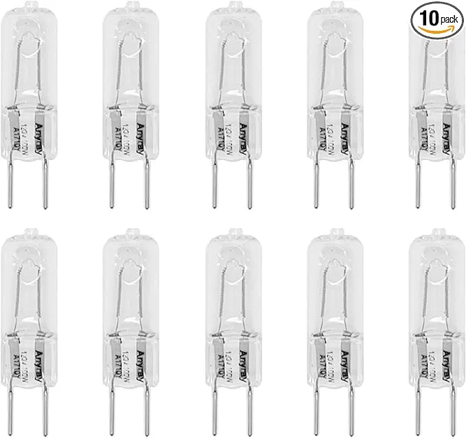 Anyray A1710Y (10)-Bulbs G8 100W 100 Watt 130V Halogen T4 Light G8 Bulbs 120V GY8.6 Lamps