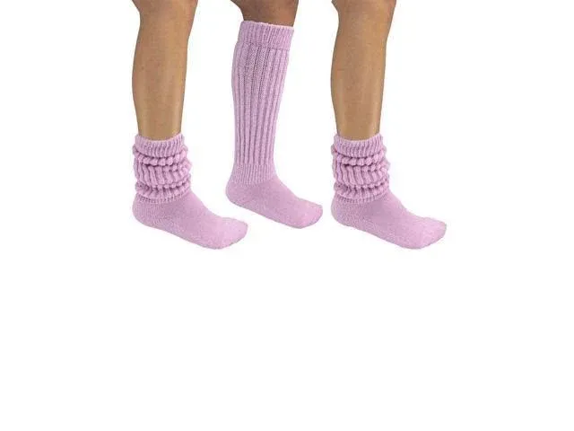 Luxury Divas All Cotton 3 Pack Extra Heavy Slouch Socks Made in USA