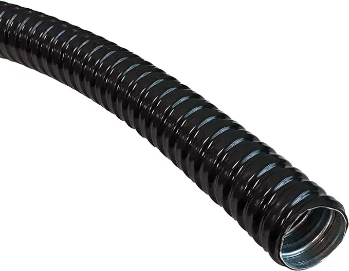 1/4 PVC Coated Liquid-Tight Galvanized Steel Flexible Conduit - Length: 10 Feet