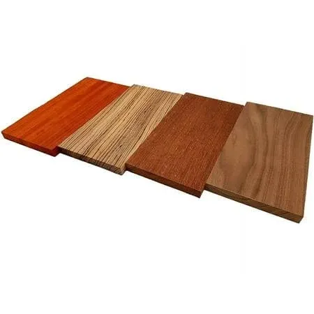 Exotic Hardwood Variety Pack - Padauk, Zebrawood, Merbau, and Walnut (3/4 inch x ...