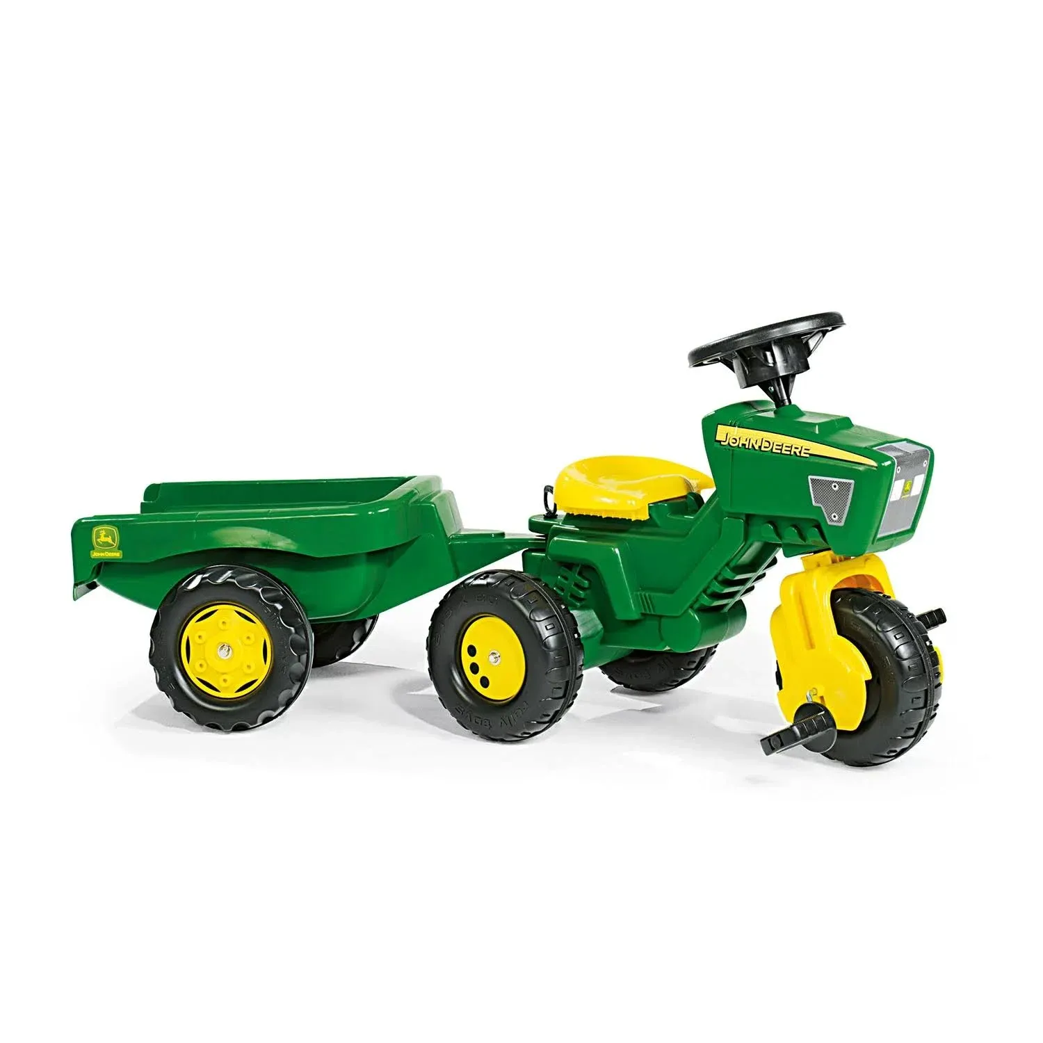 Kettler John Deere 3-Wheeled Pedal Tractor With Trailer