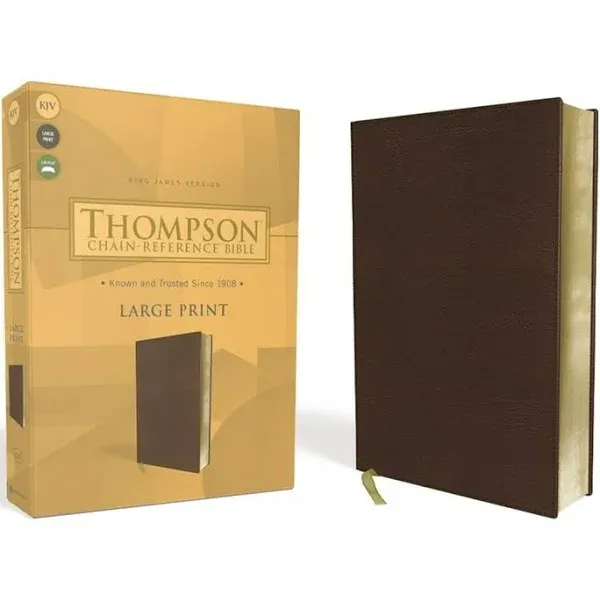 KJV Thompson Chain-Referenc<wbr/>e Bible Large Print Brown Leathersoft Simulat Leather