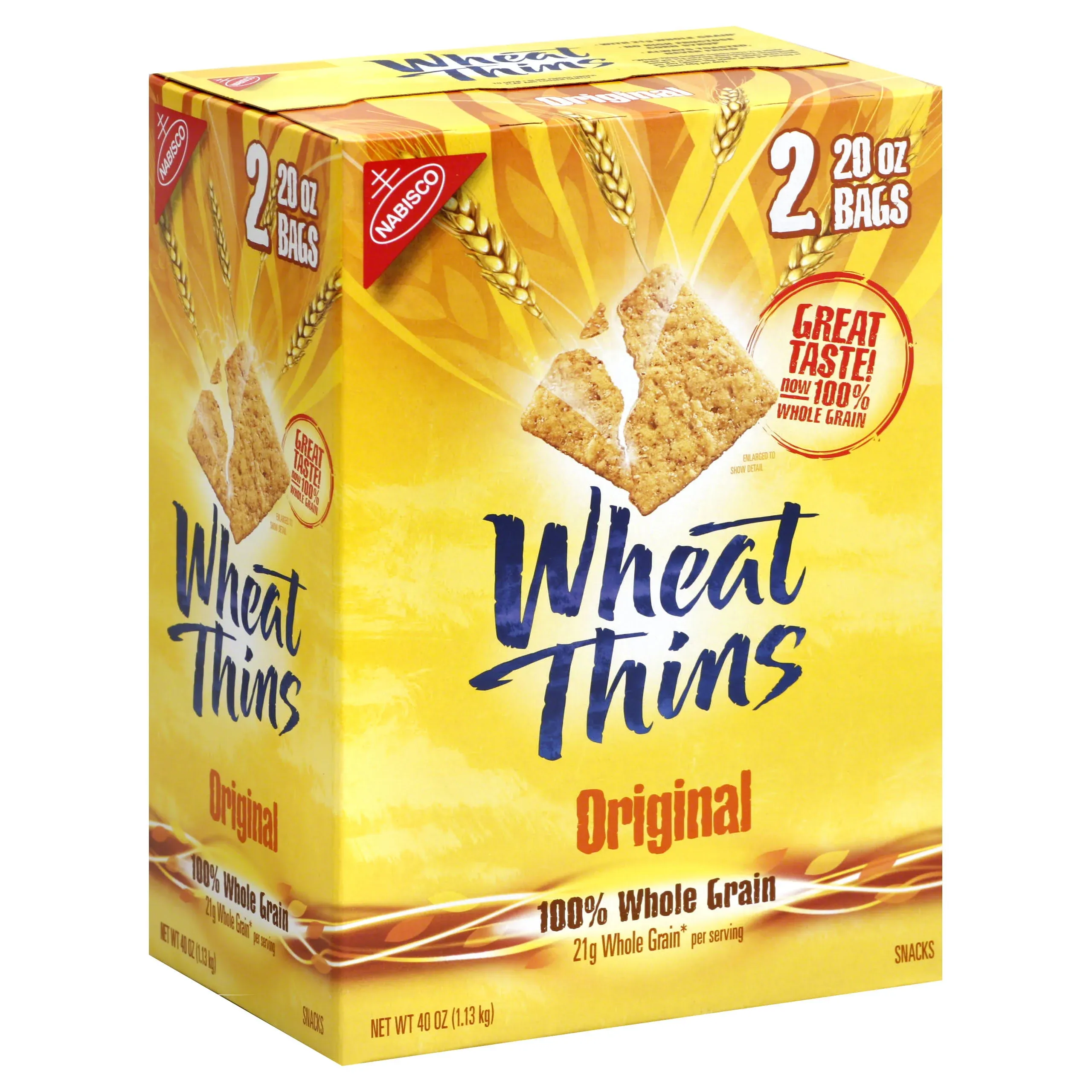 Nabisco Wheat Thins, Original, 1.75 Ounce Bags (Pack of 72)