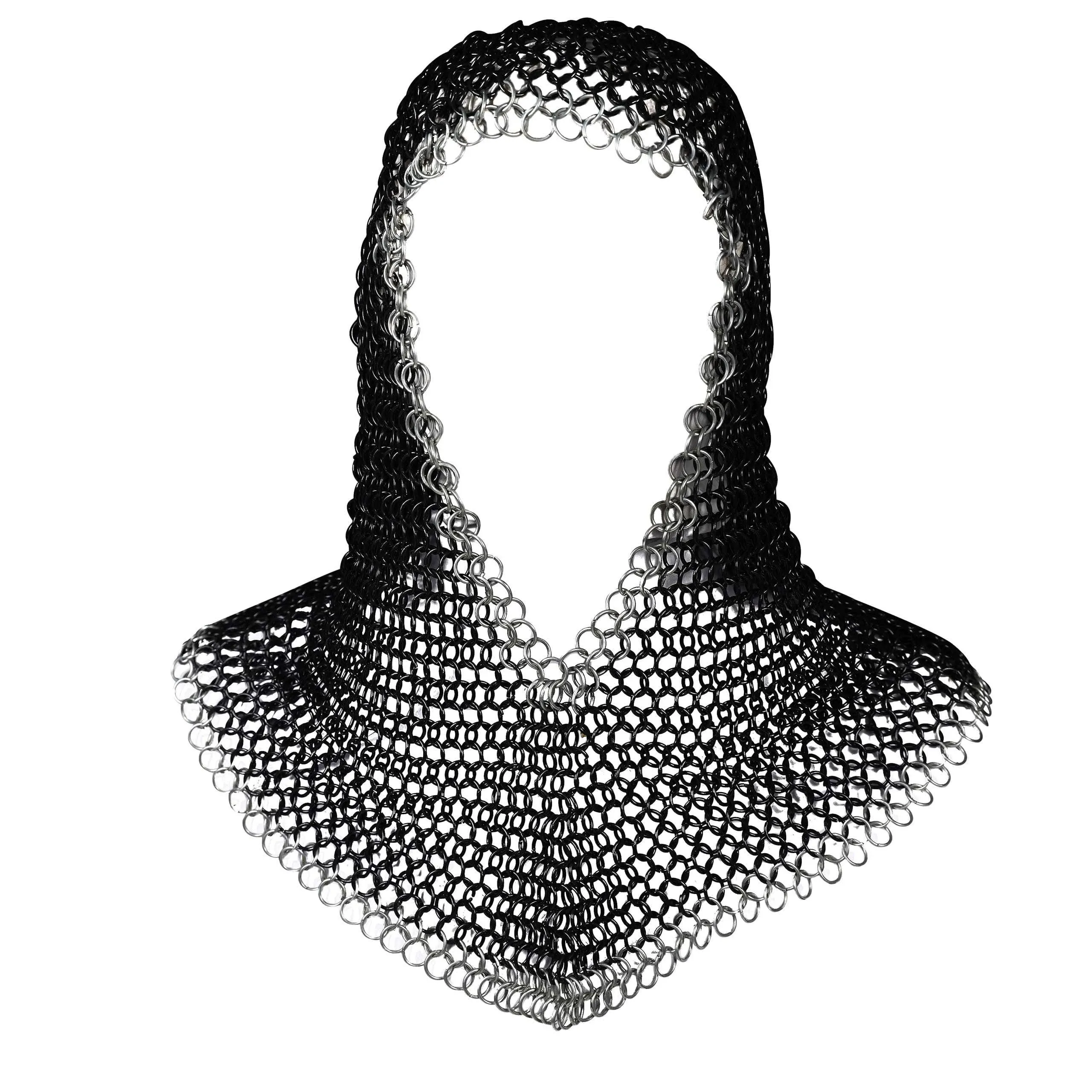 Mythrojan Chainmail Coif Medieval Knight Renaissance Armor Chain Mail Hood Viking LARP 16 Gauge