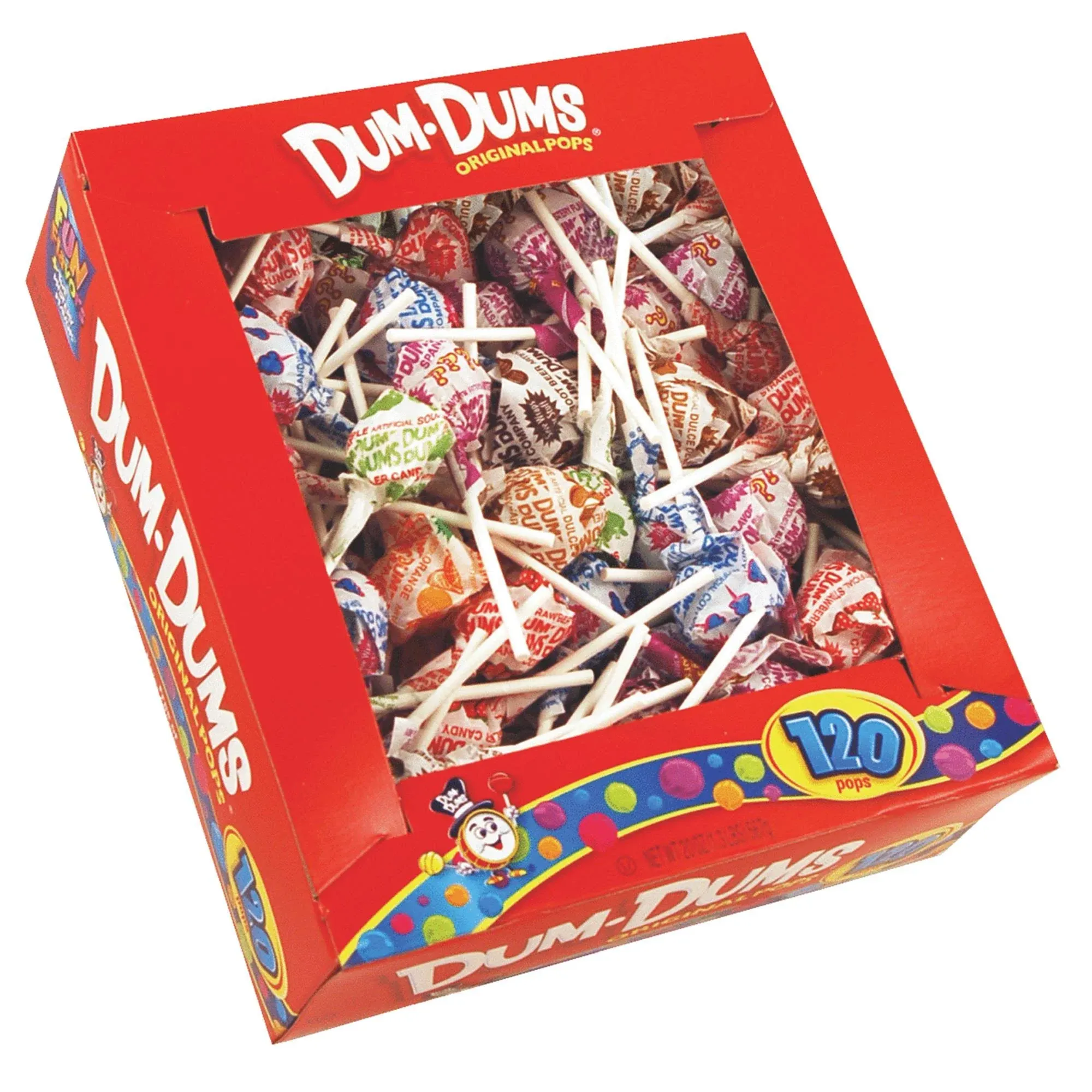 Dum-Dum-Pops, Assorted Flavors, Individually Wrapped, 120-box