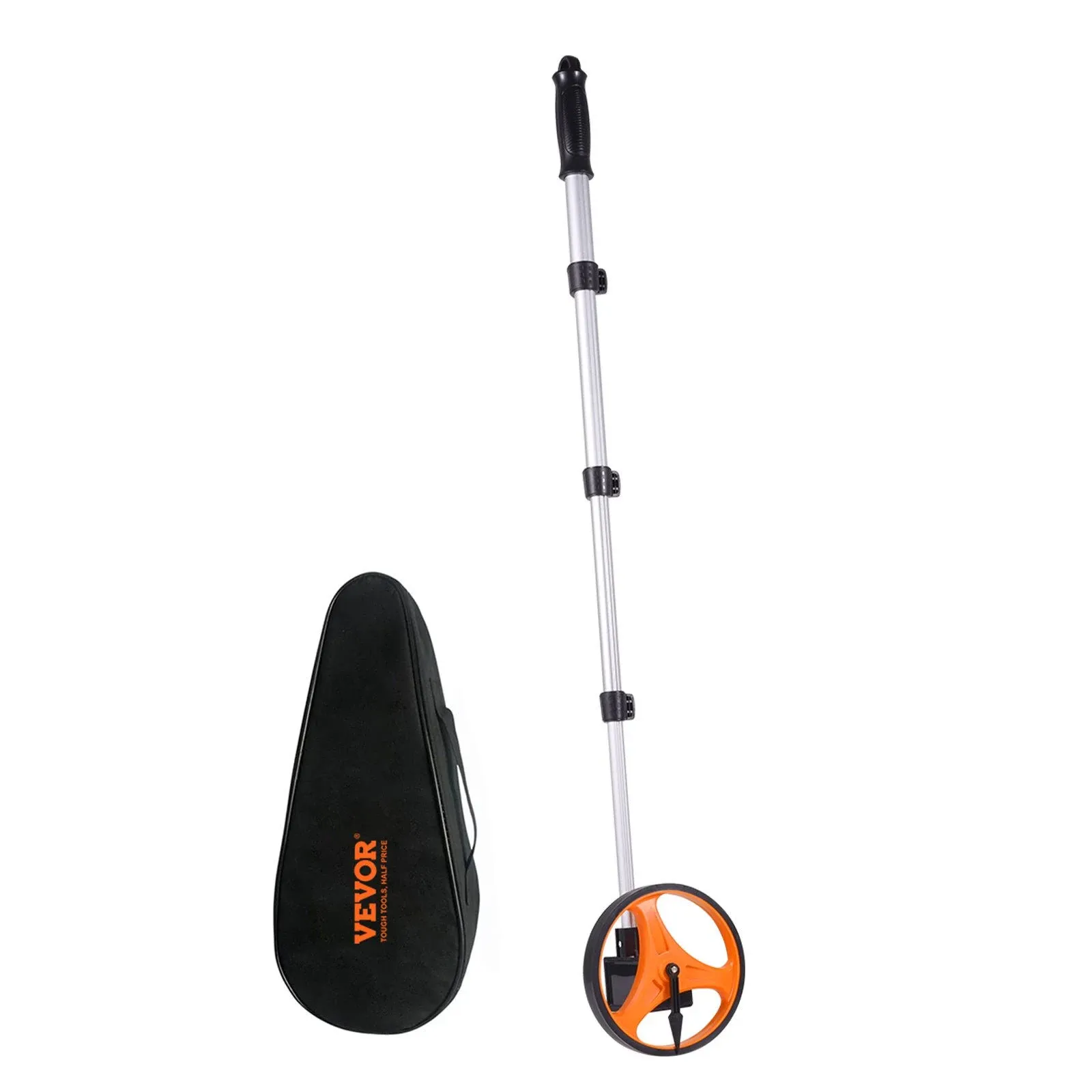 VEVOR Measuring Wheel 6.3&#034; 9999m Distance Walking Telescoping Handle w/ Bag