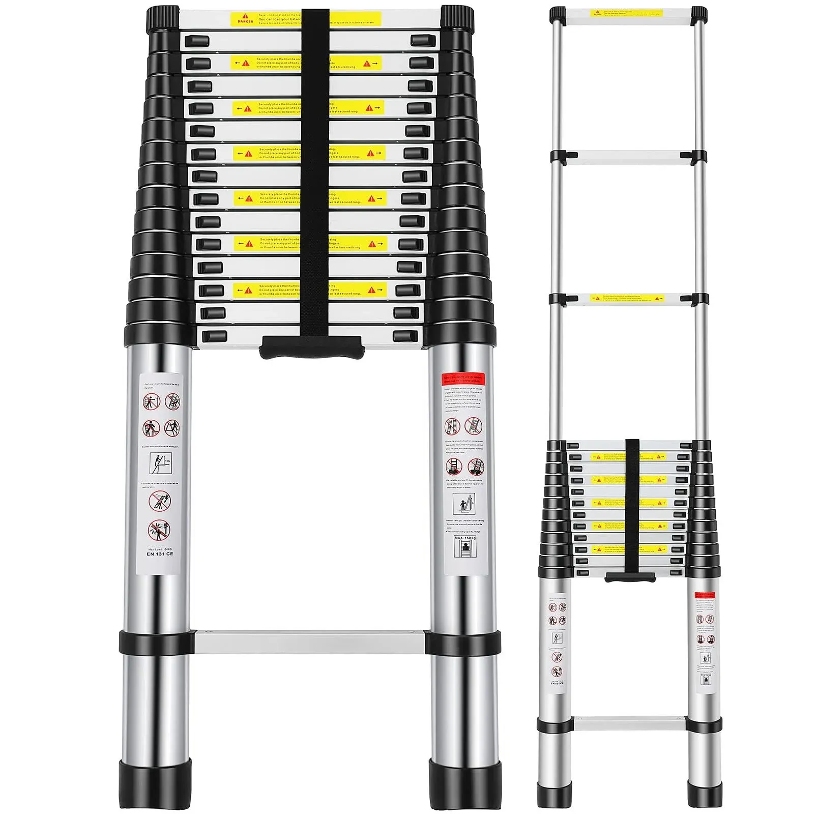 Telescoping Extension Ladder 20.3 FT Aluminum Alloy Folding Telescopic Ladder...