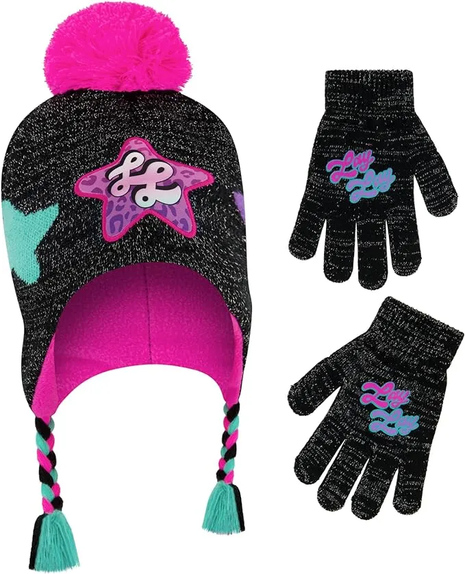 Lay Lay Girl's Winter Hat and Glove Set