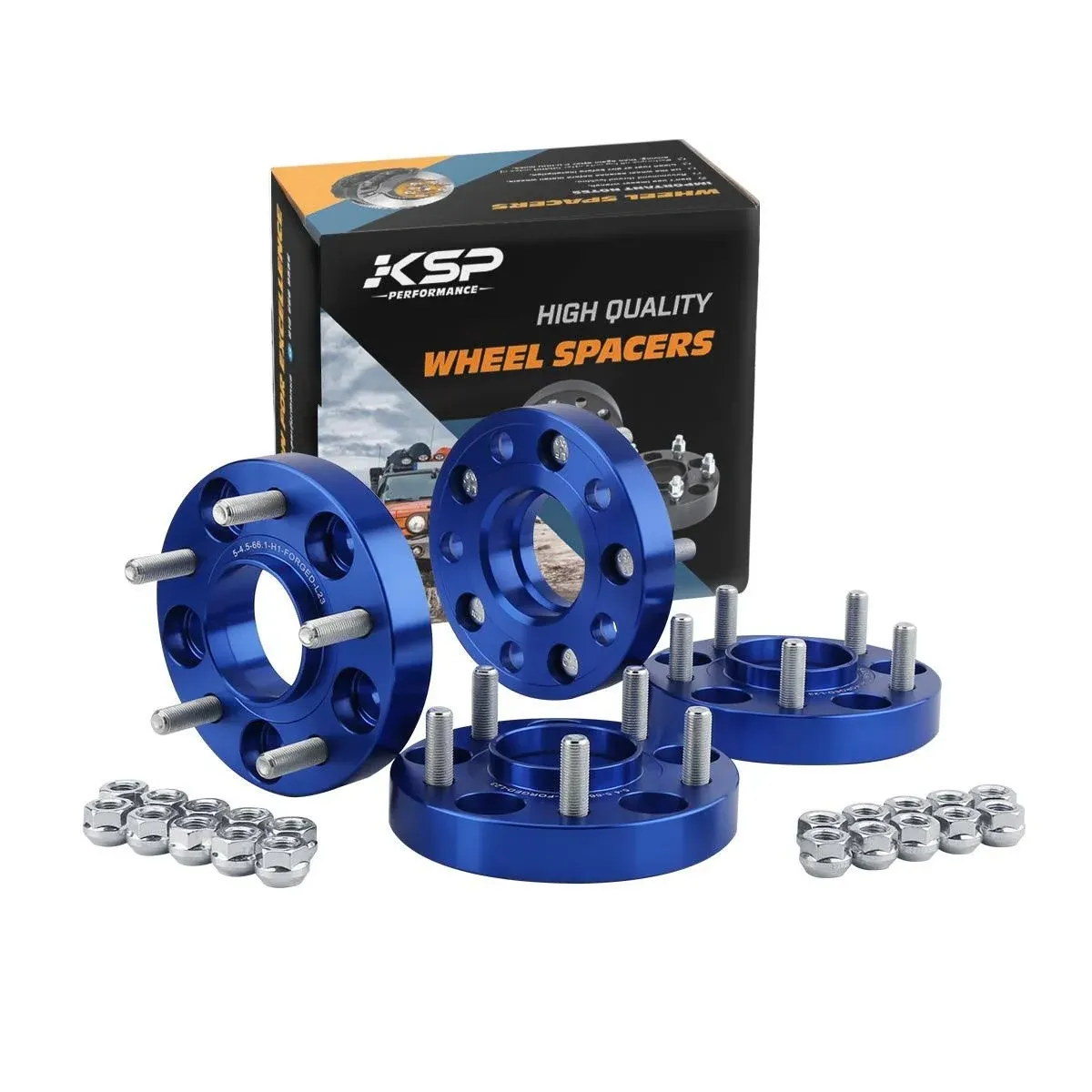 KSP 5x114.3 Wheels Spacers Fit for G35 G37 350Z 370Z 240Sx 300Zx Altima,1"(25mm) Thickness 5x4.5 Hub Centric 66.1mm Thread Pitch 12x1.25 Studs for 5 Lug Wheels Blue