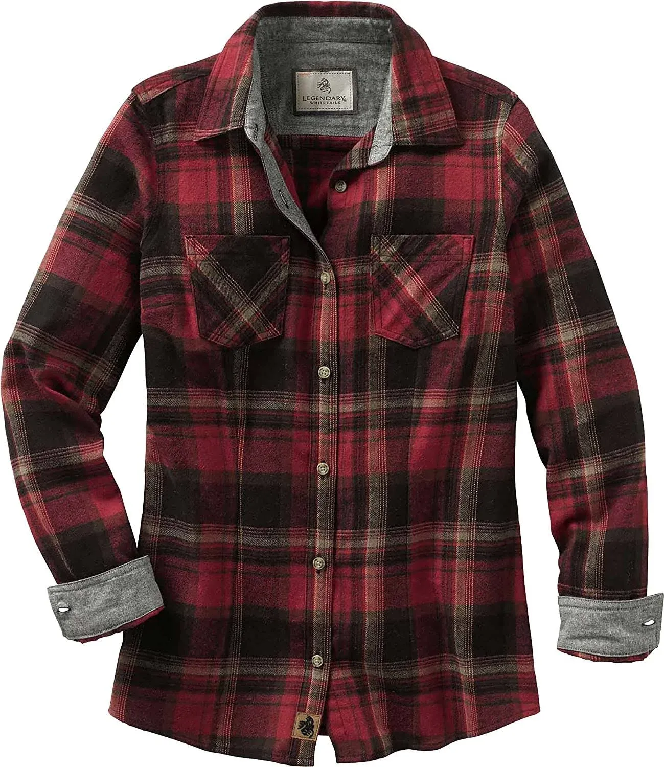 Legendary Whitetails Women's Standard Cottage Escape Flannel Shirt, Forest Plaid ...