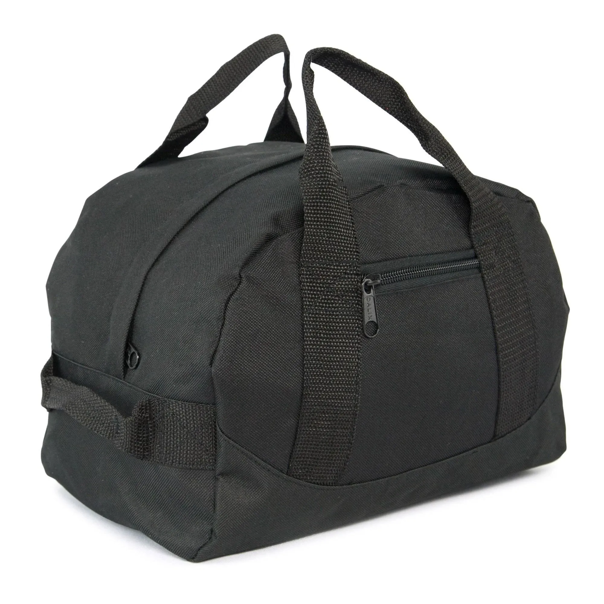 12&#034; Mini Two Tone Duffle Bag Black Small