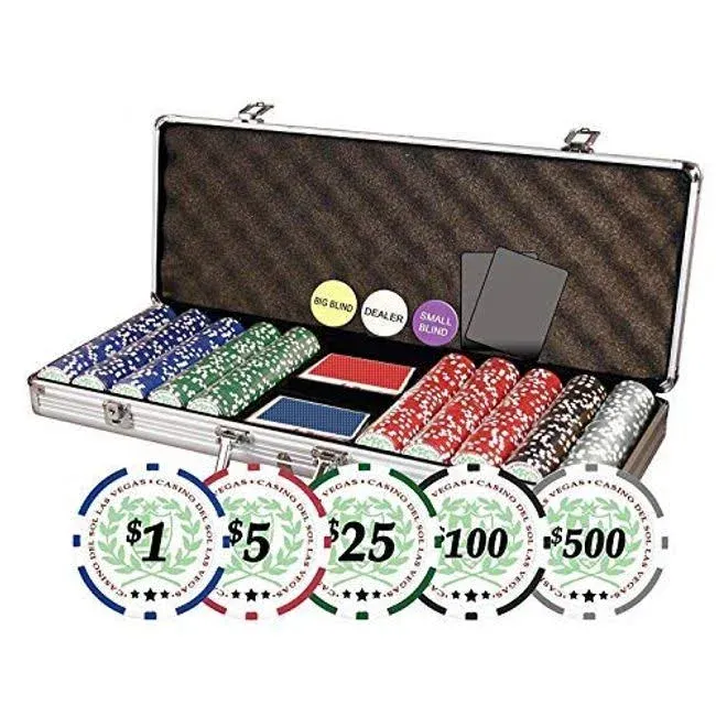 Da Vinci Professional Casino Del Sol Poker Chips Set with Case (Set of 500), 11.5gm