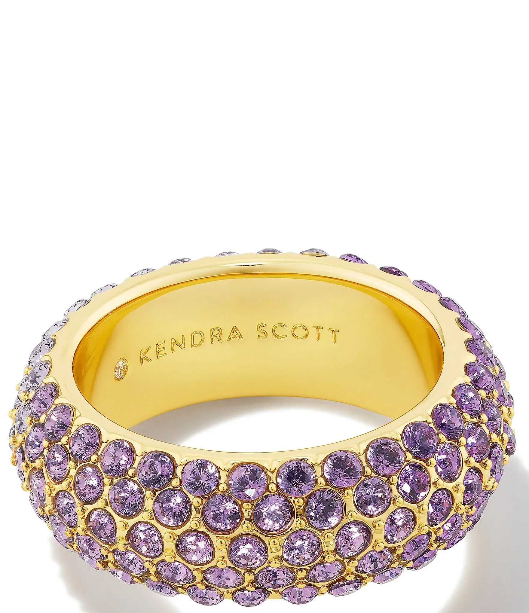 Kendra Scott Mikki Gold Pave Band Ring in Purple Mauve Ombre Mix 8