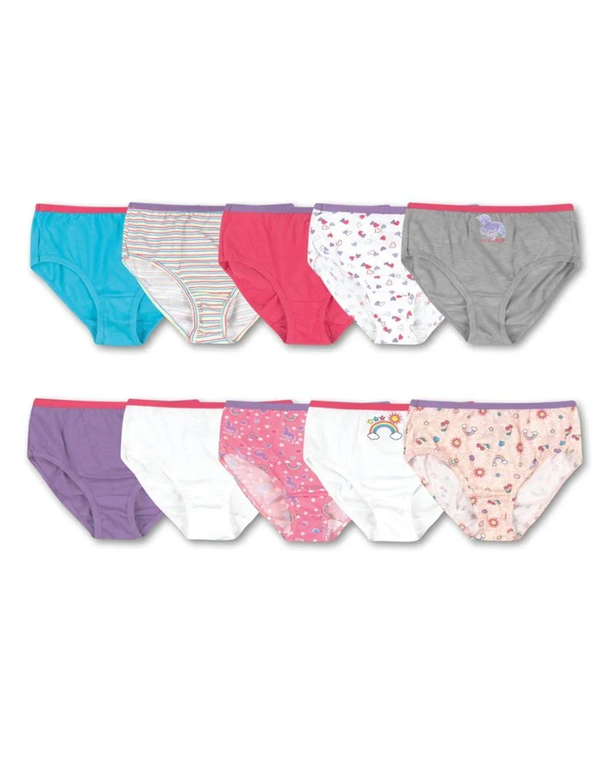 Hanes Girls&#039; Cotton Tagless Hipsters 10-Pack (BONUS)