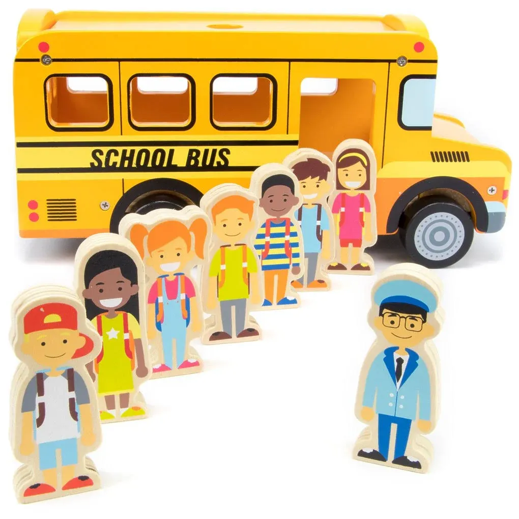 Imagination Generation Back to School Bus Wooden Playset