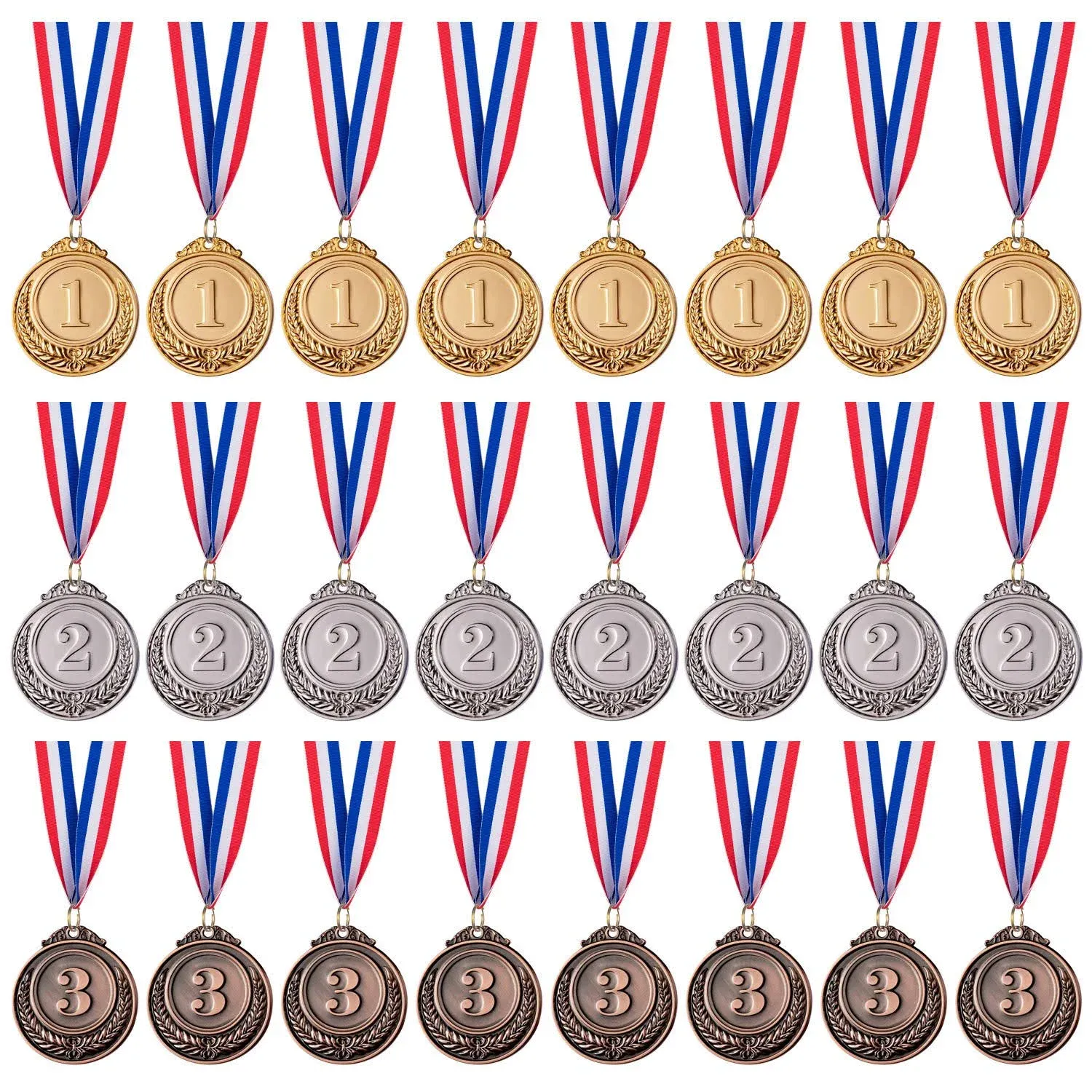 Favide 24 Pieces Gold Silver Bronze Award Medals-Winner Medals Gold Silver Bron