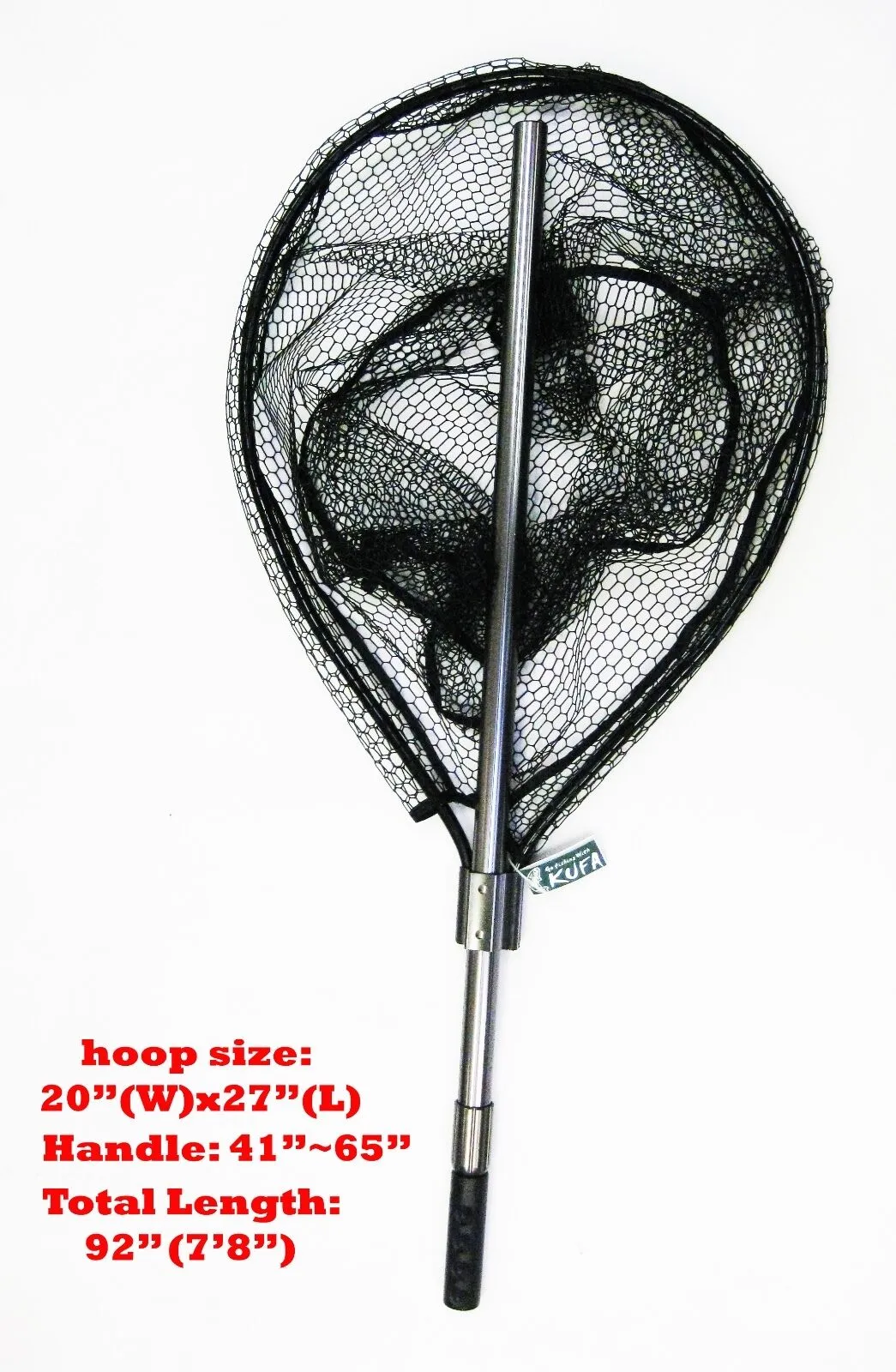 KUFA SPORTS Large Retractable Aluminum Landing Net Rubberized Mesh (FC7085)