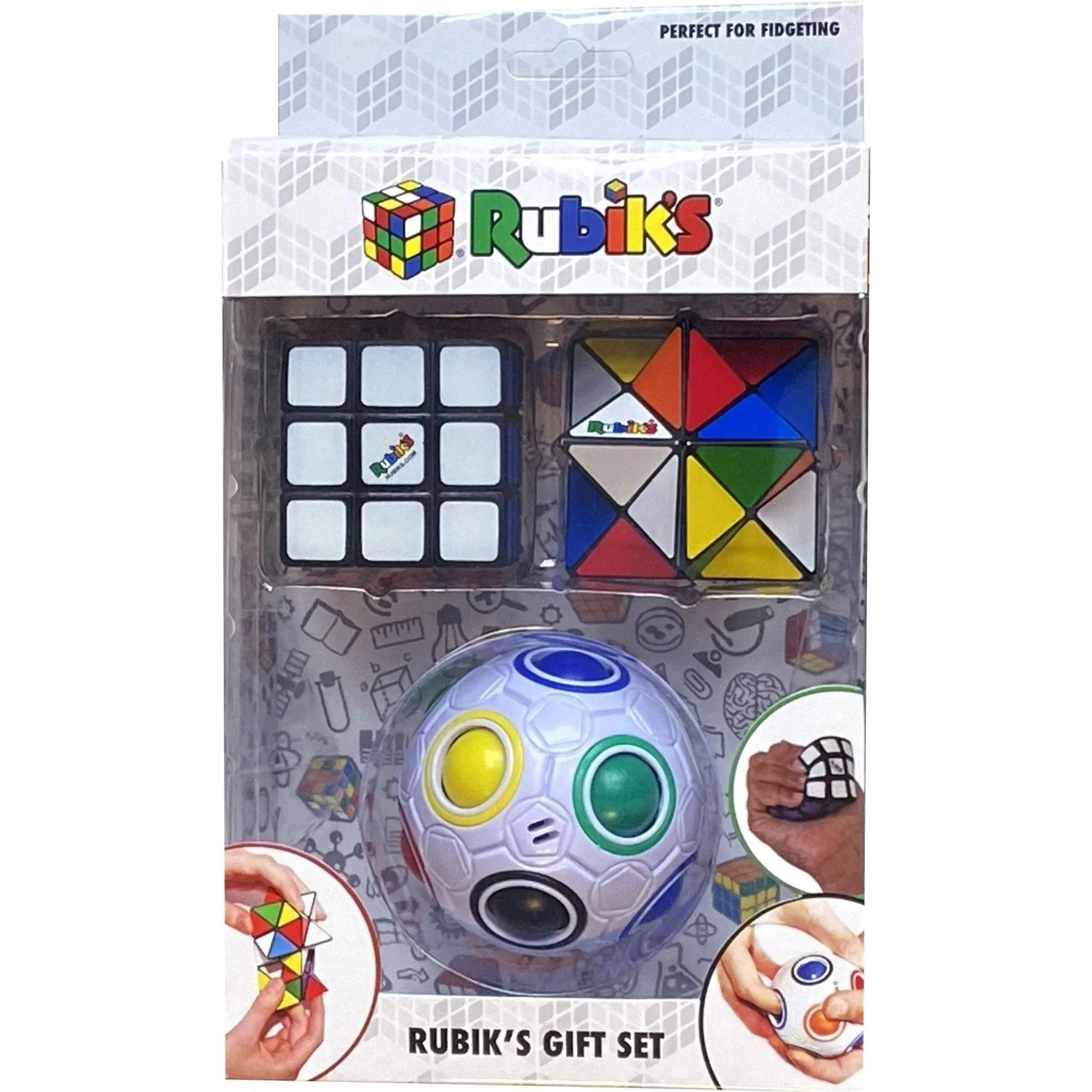 Rubiks 3 Piece Gift Set | Rainbow Ball | Squishy Cube | Magic Star