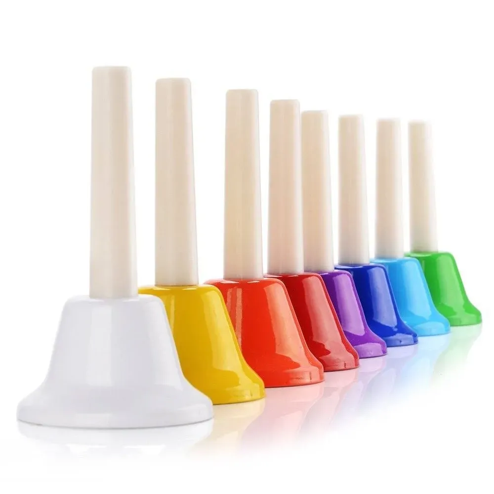 Lightwish - Colorful 8 Note Diatonic Metal Hand Bells Set for Children